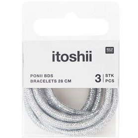 Itoshii pack 3 cordons 28cm argente