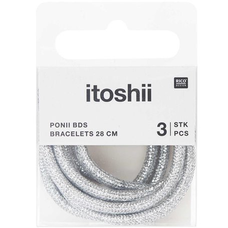 Itoshii pack 3 cordons 28cm argente