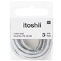 Itoshii pack 3 cordons 28cm argente