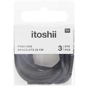 Itoshii pack 3 cordons 28cm  noir