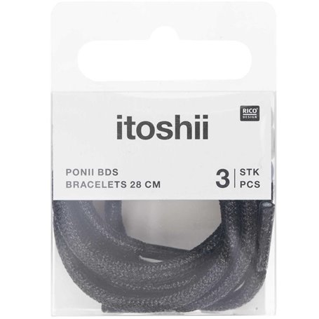 Itoshii pack 3 cordons 28cm  noir