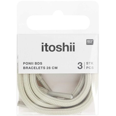 Itoshii pack 3 cordons 28cm gris