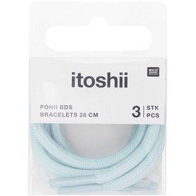 Itoshii pack 3 cordons 28cm  bleu