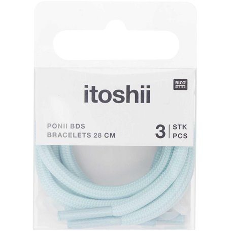 Itoshii pack 3 cordons 28cm  bleu