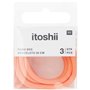 Itoshii pack 3 cordons 28cm orange pastel fluo