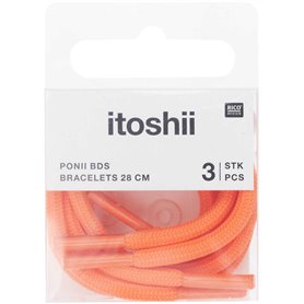 Itoshii pack 3 cordons 28cm  orange fluo