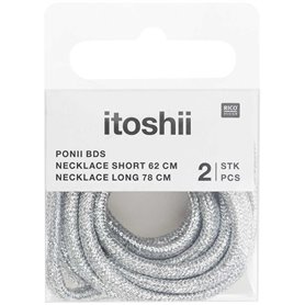 Itoshii pack 2 cordons 2 tailles argente