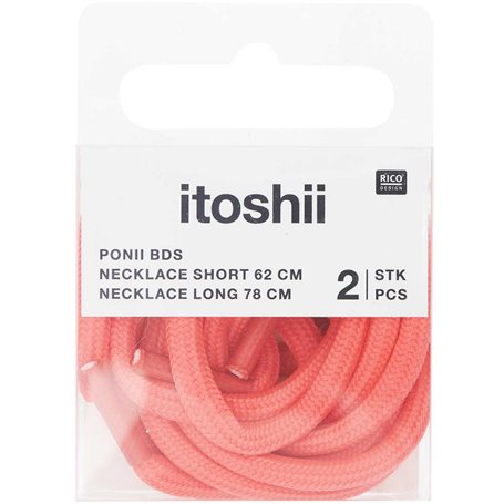 Itoshii pack 2 cordons 2 tailles rose fluo