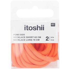 Itoshii pack 2 cordons 2 tailles orange pastel fluo