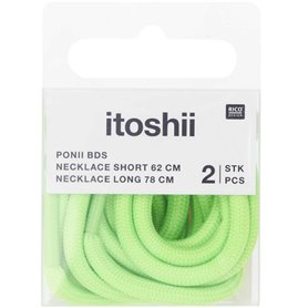 Itoshii pack 2 cordons 2 tailles vert fluo