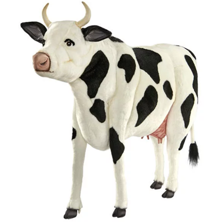 Hansa Peluche Geante Vache Noire et Blanche 92cmH 122cmL