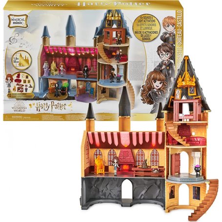 Wizarding World HARRY POTTER - CHÂTEAU DE POUDLARD MAGICAL MINIS - Château Poudlard Avec Effets Sonores et Lumineux - Figurine H