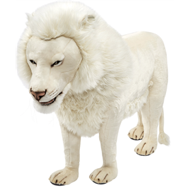 Hansa peluche Geante Lion Blanc 4 pattes 140 cm L