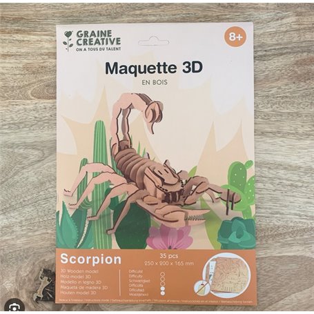 Scorpion maquette 3D en bois