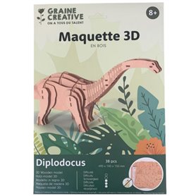 Maquette en bois 3D Diplodocus 38 pcs