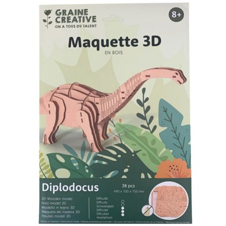 Maquette en bois 3D Diplodocus 38 pcs