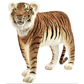 Hansa Peluche Geante Tigre Brun Jacquard 140 cm L