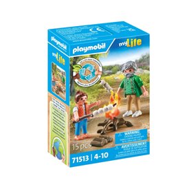 71513 - Playmobil - Grand-pere petite fille et feu de camp