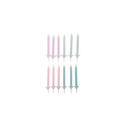 Kit bougies couleur pastel 24 pcs