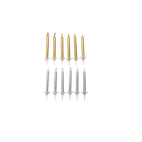 Kit de bougies or et argent 24 pcs