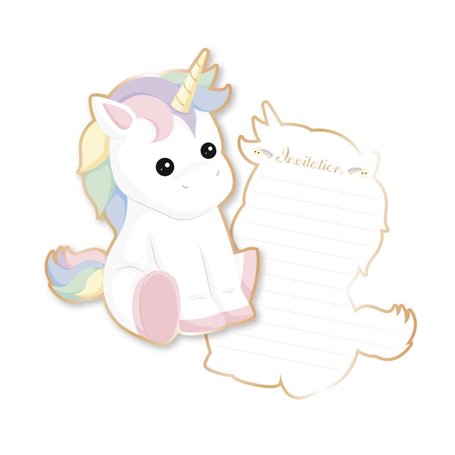 set de 8 invitation babylicorne