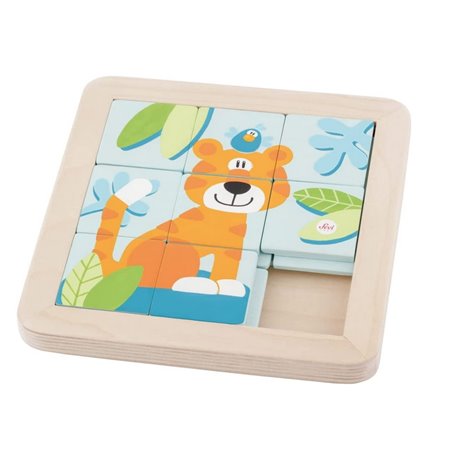 puzzle a coulisser en bois animaux