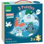 Coffret puzzles 3x16 pcs Animaux du monde