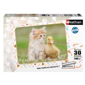 Nathan Puzzle 30 p - Chaton roux et bébé canard