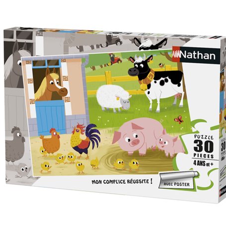 Nathan puzzle 30 p - Mes amis de la ferme