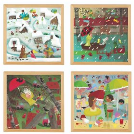 Puzzles météo extrême - set de 4 - jeu Montessori