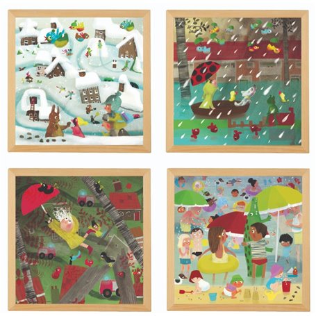 Puzzles météo extrême - set de 4 - jeu Montessori