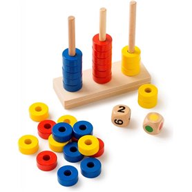 Comptage addition soustraction - Empiler les anneaux - jeu Montessori