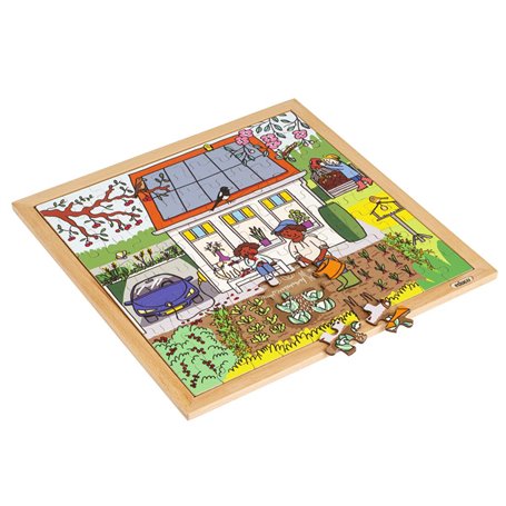 Puzzle en Bois - Nature & Climate Puzzle maison - jeu Montessori