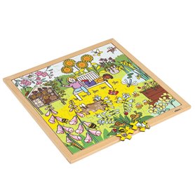 Puzzle en Bois - Nature et climat Puzzle- jardin insectes - jeu Montessori