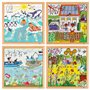 Puzzle en bois - Puzzle nature et climat - le lot de 4 puzzles - jeu Montessori