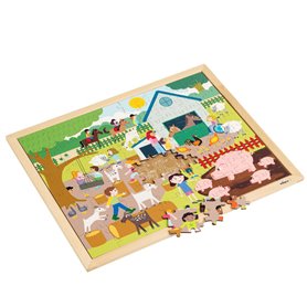 Puzzle en Bois - Puzzle Together - au zoo pour enfants - jeu Montessori