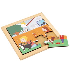 Puzzle en Bois - Puzzle pour tout-petit - dans le jardin - jeu Montessori