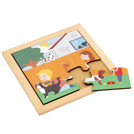 Puzzle en Bois - Puzzle pour tout-petit - dans le jardin - jeu Montessori