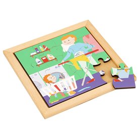 Puzzle en Bois - pour tout-petit - la lessive - jeu Montessori