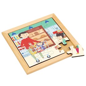 Puzzle en Bois - Puzzle pour tout-petit - dans le supermarché - jeu Montessori