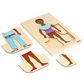 Puzzle en Bois - habiller la fille - jeu Montessori