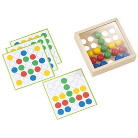 Apprendre Les Mathématiques - plateau en mosaïque avec des balles colorées - jeu Montessori