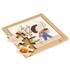 Puzzle en Bois - Mon sac à provisions - le jardin - jeu Montessori