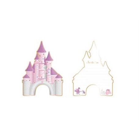 Set de 8 invitations Princesse