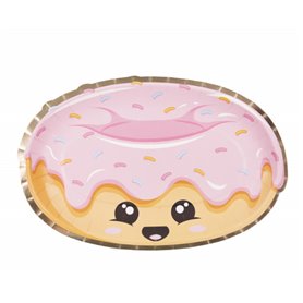 Assiettes donut 23 m sweety junk food x8