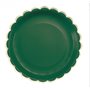 Assiettes Festonnees 23cm Vert Jungle et or