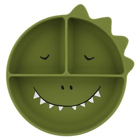 Assiette avec ventouse en silicone et compartiments - Mr. Dino