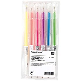 Stylo gel Fluo - Kit 6 pieces