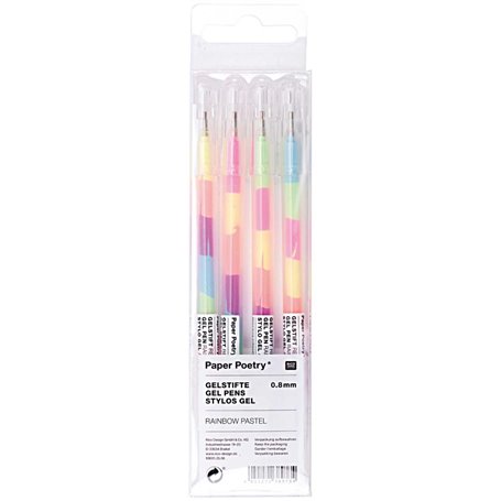 Stylo gel Arc-en-ciel Pastel - 4 pcs