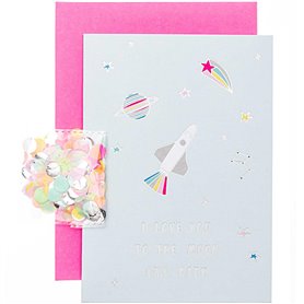 DIY Carte Wonderland Lune avec enveloppe et confetti